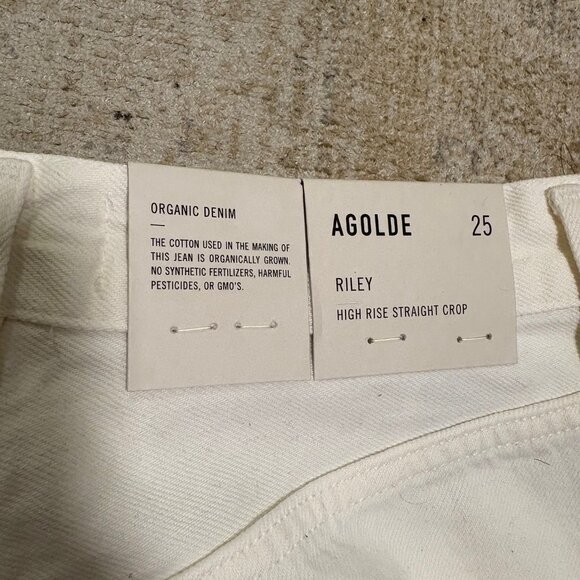 Agolde White Riley high rise straight Denim - Size 25 - Picture 3 of 5